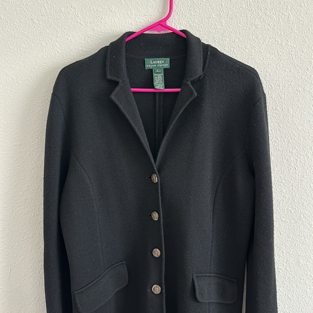 Ralph lauren  black cardigan size large - Picture 3 of 6